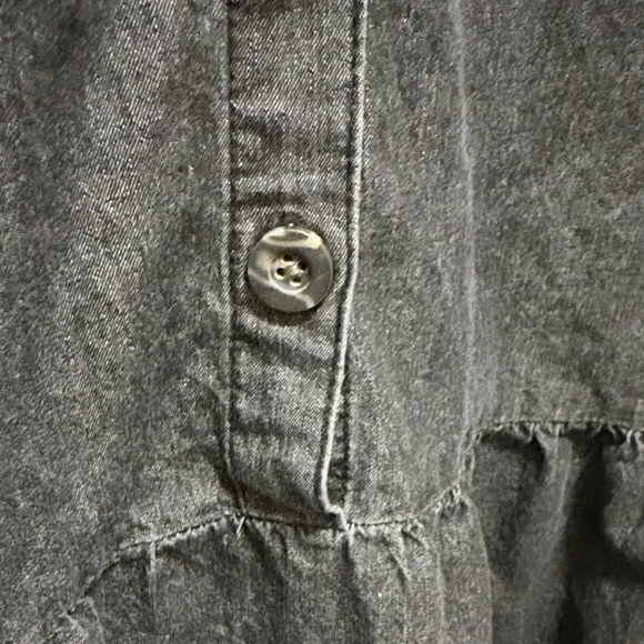 Nine West Black Long-Sleeve Button-Front Shirt Dress - Picture 4 of 7